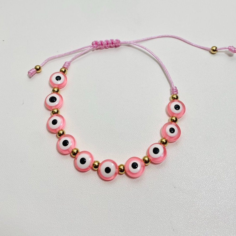 Pink Evil eye bracelet